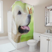 Labrador And Butterfly Throw Pillow Duschvorhang (Beispiel)