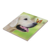 Labrador And Butterfly Throw Pillow Fliese (Seite)
