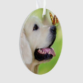Labrador And Butterfly Throw Pillow Ornament (Vorderseite)
