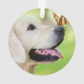 Labrador And Butterfly Throw Pillow Ornament (Rückseite)