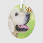 Labrador And Butterfly Throw Pillow Ornament (Vorderseite)