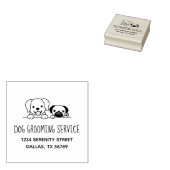 Labrador and Pug Dog Grooming Service Address Gummistempel (Stempel)
