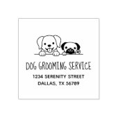 Labrador and Pug Dog Grooming Service Address Gummistempel (Prägung)