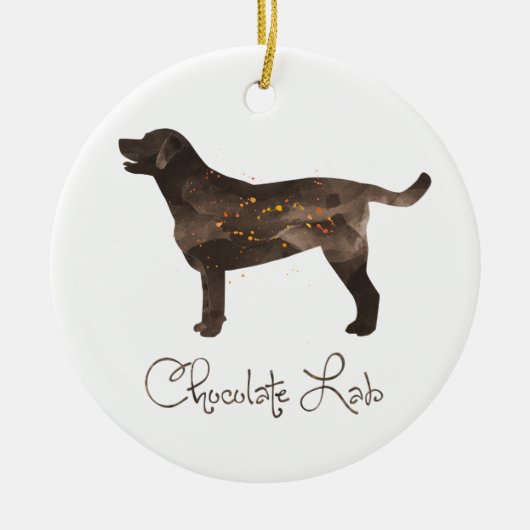 Labrador-Aquarelldesign Keramik Ornament (Vorne)