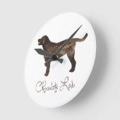 Labrador-Aquarelldesign Runde Wanduhr (Winkel)