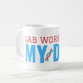 LABRADOR ARBEIT IST IN MEINER DNA-KAFFEE-TASSE KAFFEETASSE (Vorderseite Links)