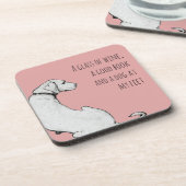 Labrador Art Hund Mama Zitat Rosa Getränkeuntersetzer (Linke Seite)