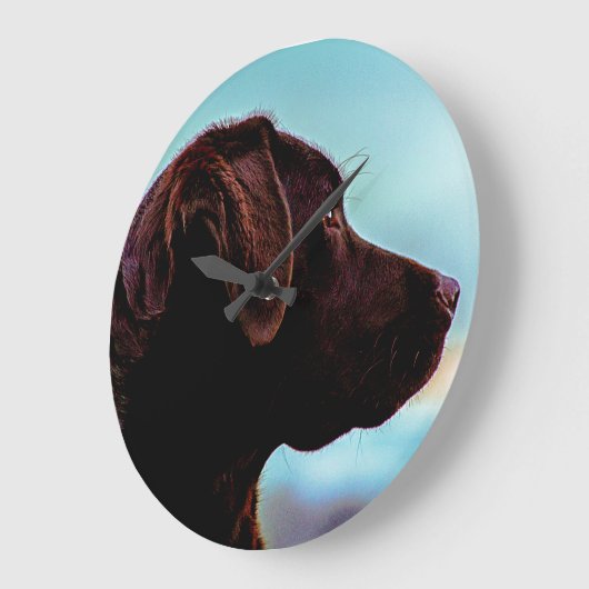 Labrador at Dusk Große Wanduhr (Winkel)