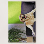 Labrador auf dem Sofa Puzzle (Vertikal)