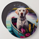 Labrador auf einem Paddle: Ein Landschaftliches Ab Button (Vorne & Hinten)
