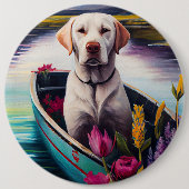 Labrador auf einem Paddle: Ein Landschaftliches Ab Button (Vorderseite)