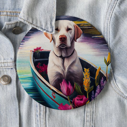 Labrador auf einem Paddle: Ein Landschaftliches Ab Button (Beispiel)
