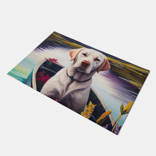 Labrador auf einem Paddle: Ein Landschaftliches Ab Fußmatte (Schrägansicht)