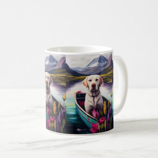 Labrador auf einem Paddle: Ein Landschaftliches Ab Kaffeetasse (VorderseiteRechts)