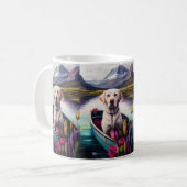 Labrador auf einem Paddle: Ein Landschaftliches Ab Kaffeetasse (Vorderseite Links)