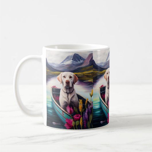 Labrador auf einem Paddle: Ein Landschaftliches Ab Kaffeetasse (Links)