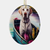 Labrador auf einem Paddle: Ein Landschaftliches Ab Keramik Ornament (Rechts)