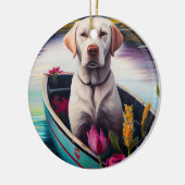 Labrador auf einem Paddle: Ein Landschaftliches Ab Keramik Ornament (Links)