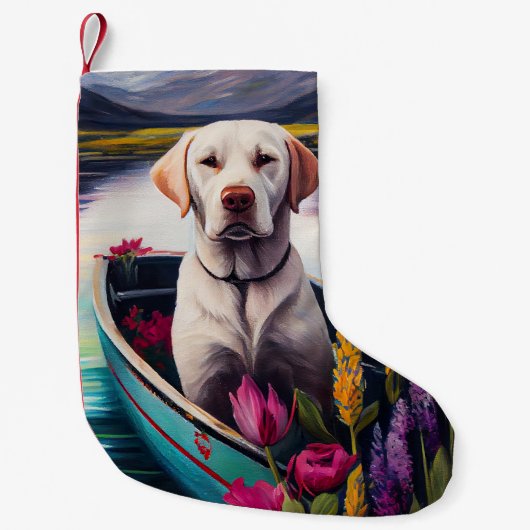 Labrador auf einem Paddle: Ein Landschaftliches Ab Kleiner Weihnachtsstrumpf (Vorderseite)