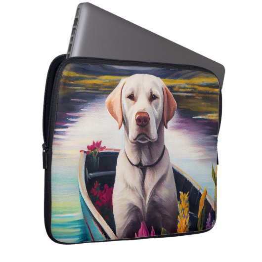Labrador auf einem Paddle: Ein Landschaftliches Ab Laptopschutzhülle (Vorne Rechts)