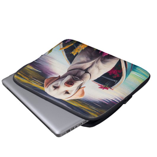 Labrador auf einem Paddle: Ein Landschaftliches Ab Laptopschutzhülle (Vorne Knopf)