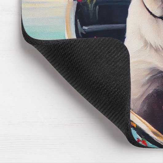 Labrador auf einem Paddle: Ein Landschaftliches Ab Mousepad (Ecke)