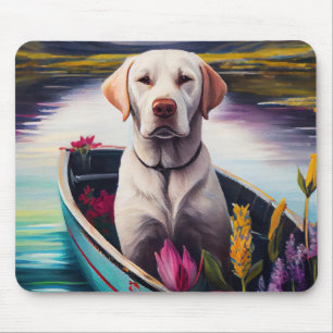 Labrador auf einem Paddle: Ein Landschaftliches Ab Mousepad