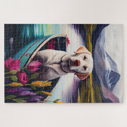 Labrador auf einem Paddle: Ein Landschaftliches Ab Puzzle (Horizontal)