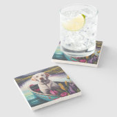 Labrador auf einem Paddle: Ein Landschaftliches Ab Steinuntersetzer (Seitenansicht)