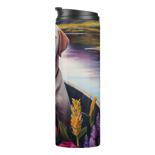 Labrador auf einem Paddle: Ein Landschaftliches Ab Thermosbecher (Nach rechts gedreht)