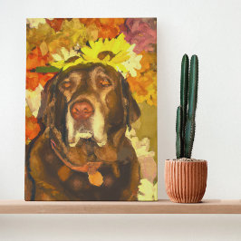 Labrador bei Blume Poster