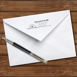 Labrador beobachtet Ihre Rücksendeadresse Permastempel