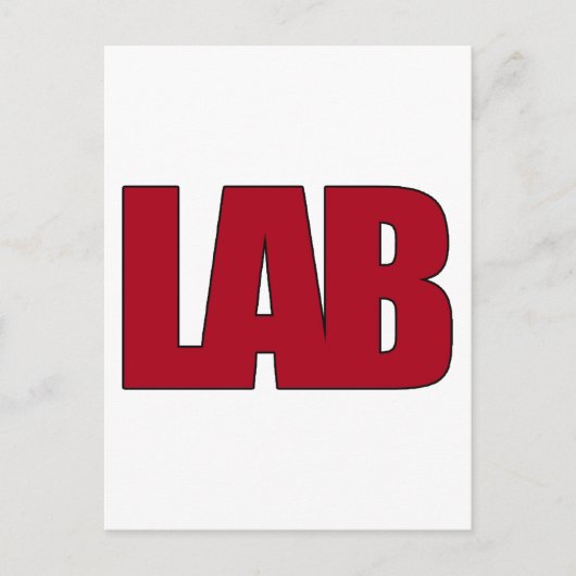 LABRADOR BIG RED LETTERS LABOR POSTKARTE (Vorderseite)