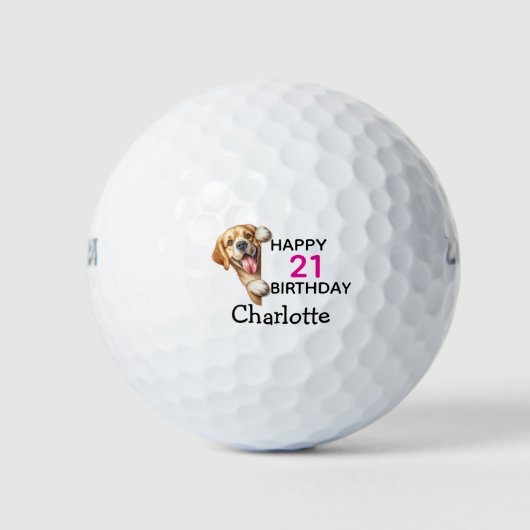 Labrador Birthday   Golfball (Vorderseite)