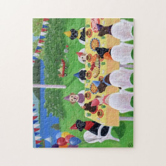 Labrador Birthday Party Puzzle (Vertikal)