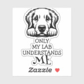 Labrador Black and White versteht mich Theme Aufkleber (Blatt)