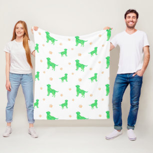 Labrador Blanket - Minimal Pastel Green Gift Fleecedecke
