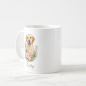 Labrador-Blumenporträt Kaffeetasse (Vorderseite Links)