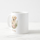 Labrador-Blumenporträt Kaffeetasse (Vorderseite Links)