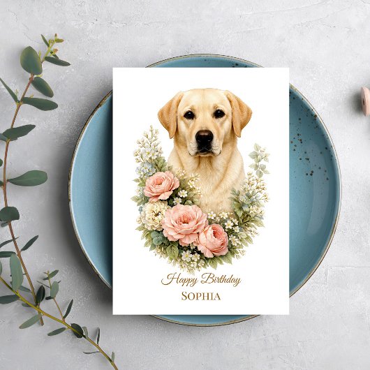 Labrador-Blumenporträt Karte