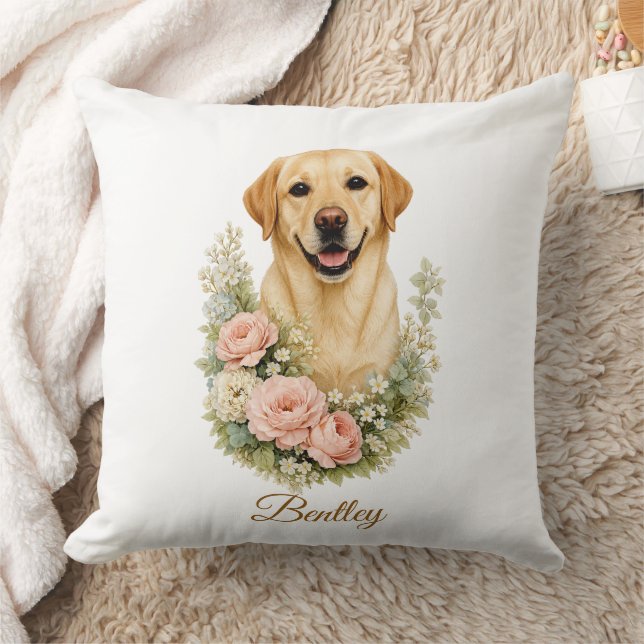 Labrador-Blumenporträt Kissen (Decke)
