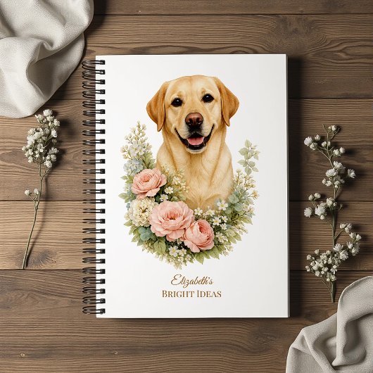 Labrador-Blumenporträt Notizblock