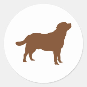 Labrador Brown Stehend Labrador Silhouette Runder Aufkleber