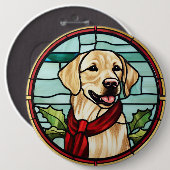Labrador Buntglas Weihnachten Button (Vorne & Hinten)