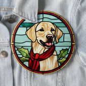 Labrador Buntglas Weihnachten Button (Beispiel)