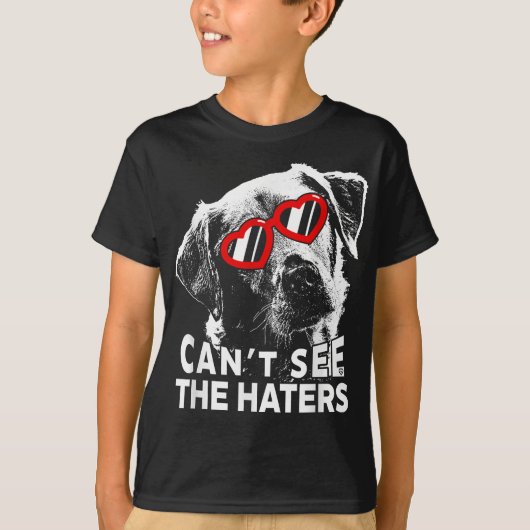 Labrador Cant See The Haters Funny Dovers Liebhabe T-Shirt (Vorderseite)