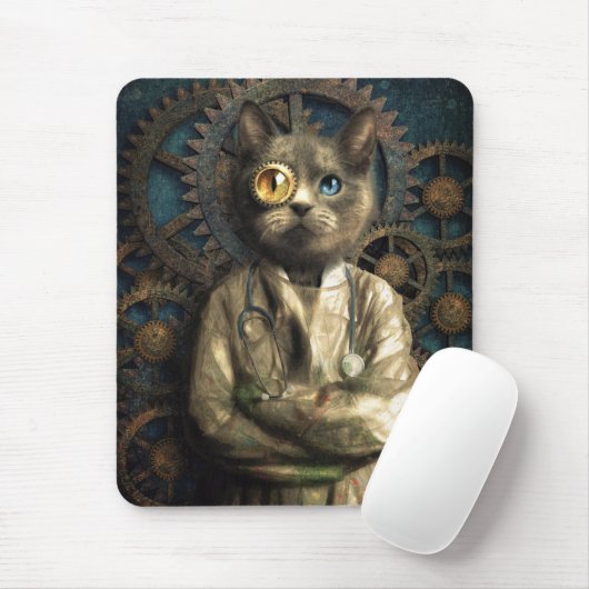 Labrador Cat Steampunk Mousepad (Mit Mouse)
