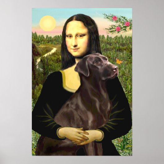 Labrador (Chcolate) - Mona Lisa Poster (Vorne)