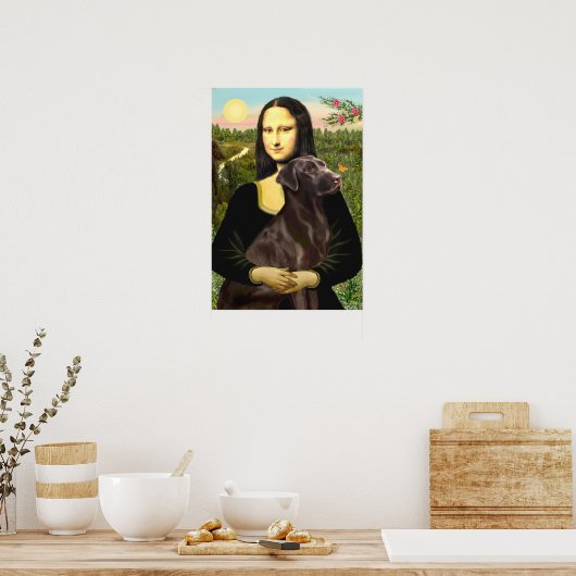 Labrador (Chcolate) - Mona Lisa Poster (Küche)
