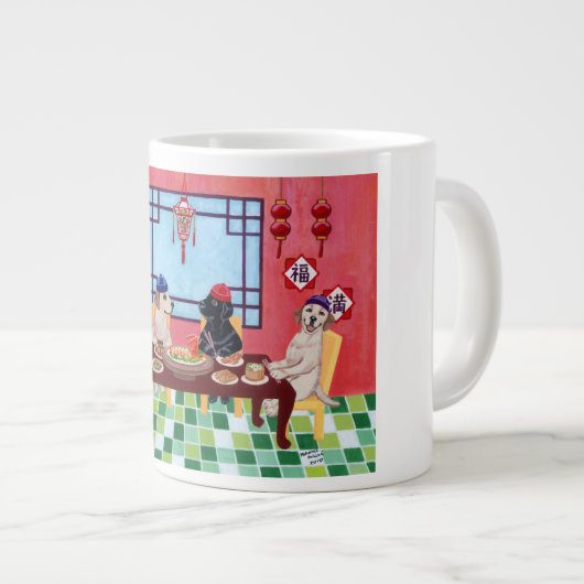 Labrador-Chinese-Restaurant Jumbo-Tasse (Vorderseite Rechts)